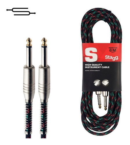 Cable Plug Fabric Professional Instruments - Baixo preto de 6 m