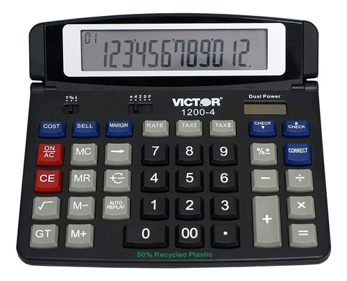 Calculadora De Escritorio Victor 1200-4 12 Dig Negro