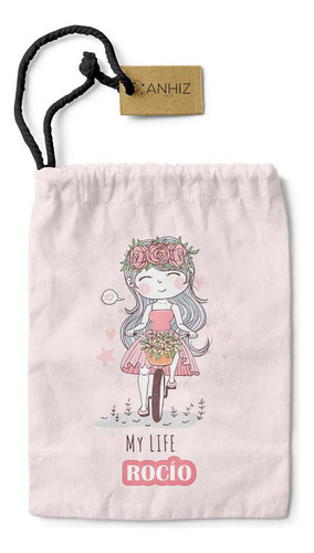 Bolsa Infantil Escolar 25x35 Cm Niña Bici S79 Impermeable