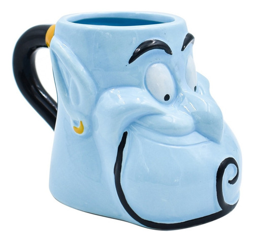 Taza Grande Para Café Cerámica Disney Genio Aladdin 3d 300ml