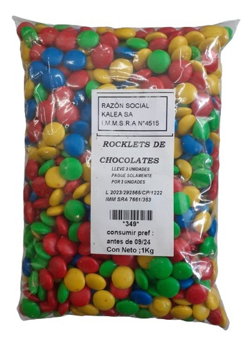 Rocklets De Chocolate 1kg. Compre 3 Pague 2.