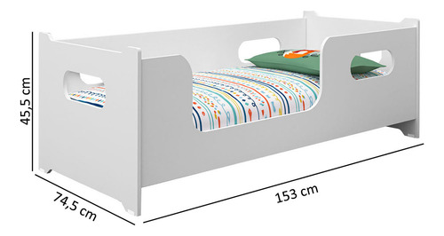 Cama Berço Infantil Montessoriana Criança Com Colchão E Grade Encanto NELoja