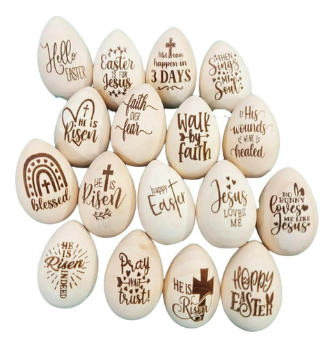 Huevos De Madera Para Pascua Con Frases Grabadas