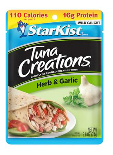 Tuna Creations, Hierbas Y Ajo, Bolsa De 2.6 Oz (paquete De 2