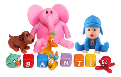 Pocoyo Y Sus Amigos Adorno De Torta Porcelana Fria