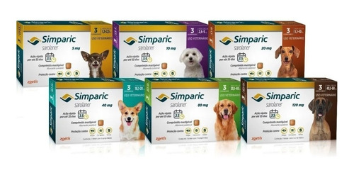 1 Simparic Antipulgas 10,1 Kg À 20 Kg (cx C/3 Comp.)