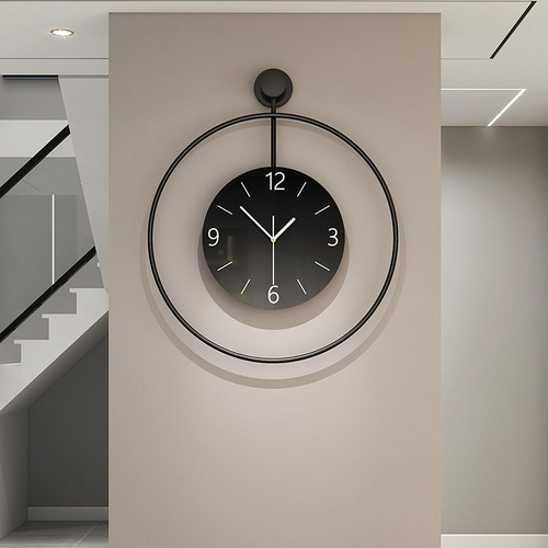 Reloj De Pared Decorativo Gran Reloj Negro Moderno Silencio