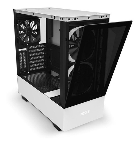 Gabinete blanco Nzxt H510i Elite con LED RGB de vidrio templado