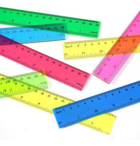 Reglas Escolares 20 Piezas Colores Transparentes De 30cm