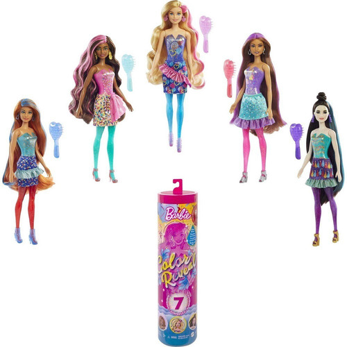 Barbie Color Reveal Fucsia, Serie 8 Fiesta - Mattel