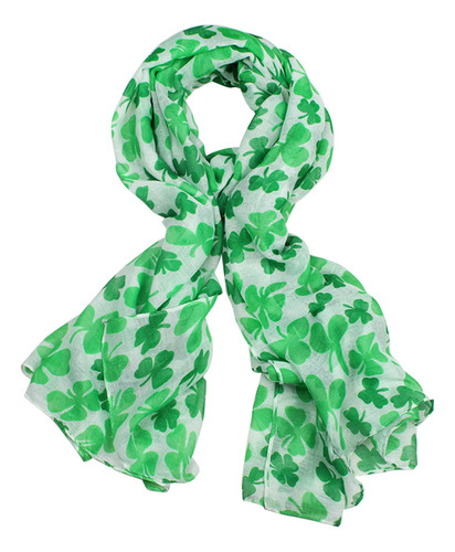 Bufanda Verde De Cuatro Hojas, Elegante, Cálida, Para Mujer