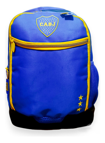 Mochila Boca Jr Cresko Color Azul Diseño De La Tela Liso