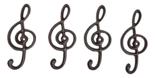 4 Piezas De Gancho De Hierro Musical Nota De Forma De Forma