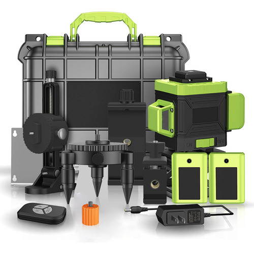 Nivel Láser Verde 4d 16 Líneas Autonivelante 3° 2 Baterías