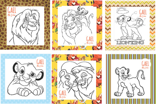 Souvenir Almohadon Para Colorear X 10 Unidades Rey León