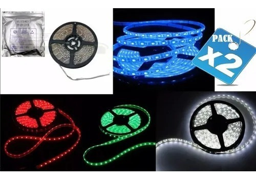 Pack 2 Tiras 5m Led Engomada Con Adhesivo 1210 12v 5 Metros