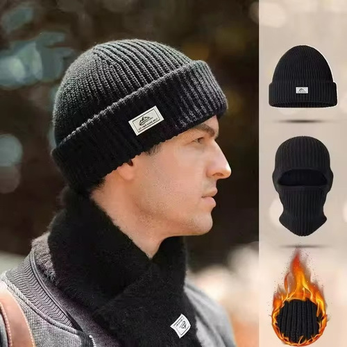 Gorros De Máscara 2 Em 1, Ajustáveis, Tricotados Para O Inve