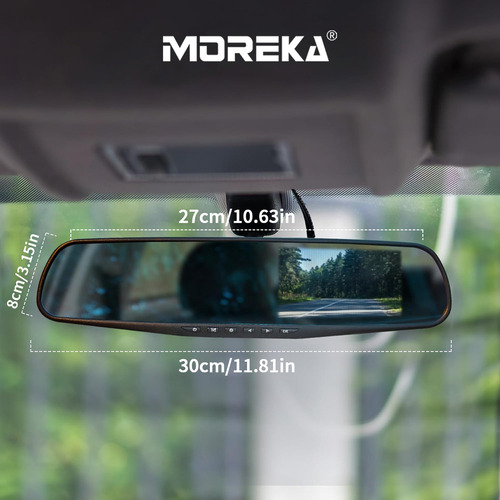 Cámara De Respaldo Fhd 1080p Mirror Dash Cam Espejo Retrovisor Inteligente Dvr Para Automóviles Y Camiones Sensor Gravedad Grabación Automática En Bucle Pantalla Retroiluminada Detección De Movimiento