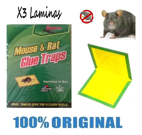 Pega Trampa 3 Laminas Adhesivas Para Atrapar Ratas Y Ratones