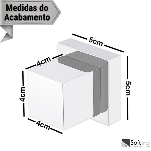 Kit 2 Acabamentos De Registro Padrão Deca Quadrado Dourado em Metal