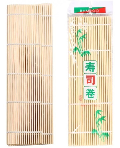 Pack 12 Esterilla Redonda Bambú Para Sushi 24 X 24cm