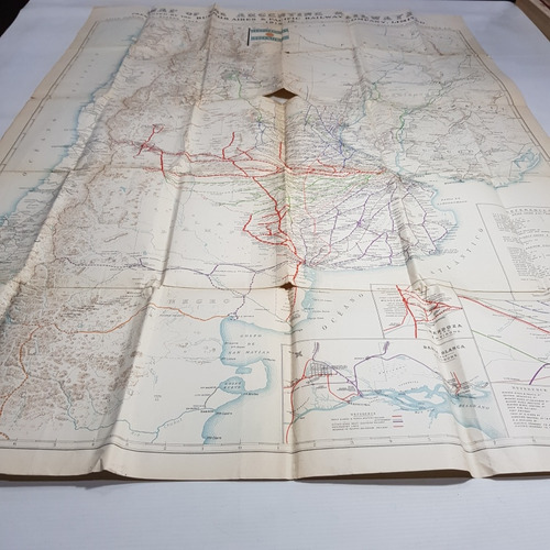 Antiguo Mapa Ferrocarril Arg Inglés 1912 Único Doc Mag 62098