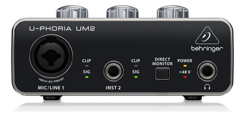 Interface De Áudio Usb Behringer Com 2 Canais U-phoria-um2