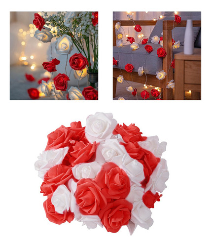 Led Rose Flower Fairy String Light Foam Rose Fairy Lights