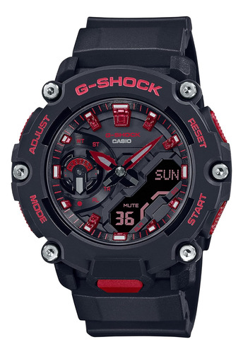 Reloj Para Hombre Casio G-shock Ga2200bnr-1a, Rojo Y Negro