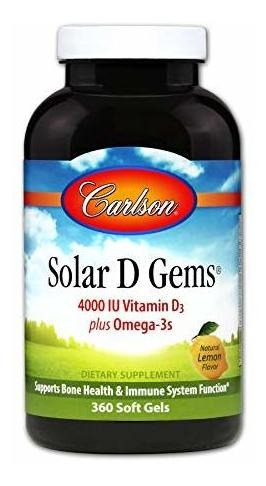 Carlson - Solar D Gems, Vitamina D3 Y Omega 3-suplemento, 40