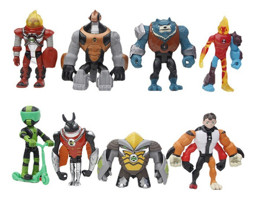 8pcs Ben 10 Hero Hacker Tennyson Four Arms Figura Juguete 