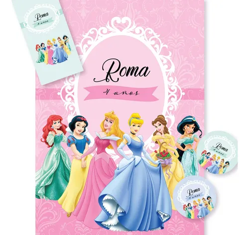 comprar Kit Imprimible Princesas Princess Candy Bar Tukit