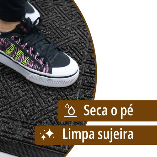 1 Tapete Seca Pé Capacho Antiderrapante Grego Luxo Gf 60x90
