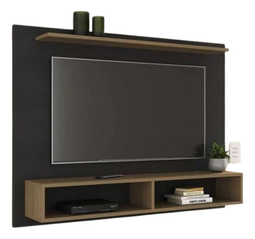 Mueble Rack De Pared Para Tv 43 Pulgadas Negro Florencia Td!