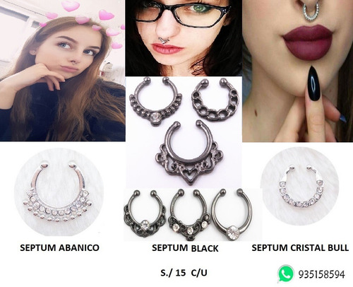 Imagen 10 de 10 de Llegaron Los Piercings Unisex Falsos /reales No Perforar