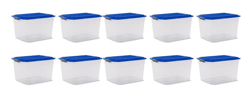 10 Cajas Organizadoras 34lts Colombraro Plastica Apilables 