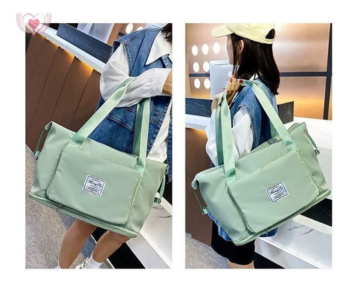 Bolso Extensibe De Viaje Impermeable Plegable Gym Multiuso Verde Liso