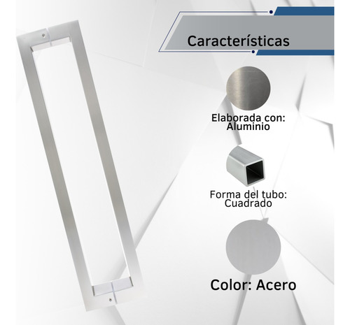 Jaladera Tipo C Cuadrada 150cm Acero Inoxidable***