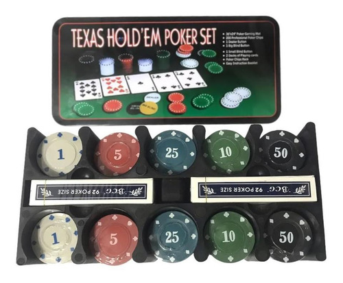 Kit Jogo De Poker Completo 2 Baralhos 200 Fichas Tabuleiro