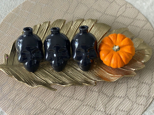 Imagen 7 de 7 de Calavera De Cerámica Para Decoración, Juego C/5 Pzas.