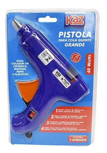 Pistola Cola Quente Gd Botão Liga/desliga Profissional 40w