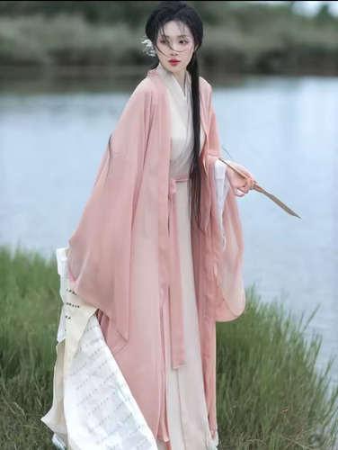 Hanfus Tradicional Chino - Hada - Traje De Danza Cristiana Rosa Unico