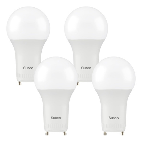 Sunco - Paquete De 4 Bombillas Led Gu24 De 2 Clavijas A19, L