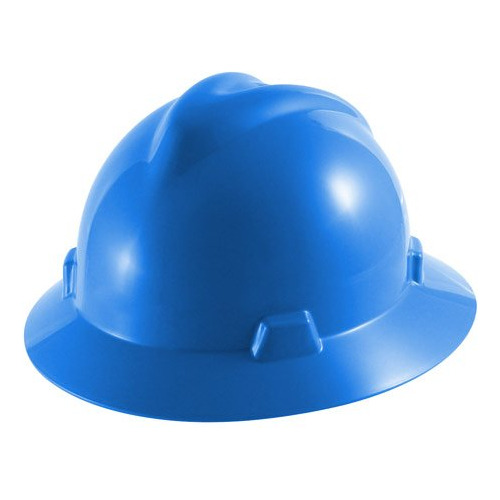 Sombrero Duro Protector Ranurado Ala Completa (azul)