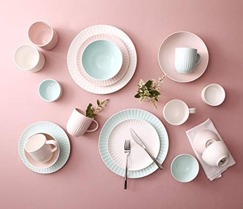Zen Juego De 6 Tazas De Café De Porcelana Plisada De 12 Oz (