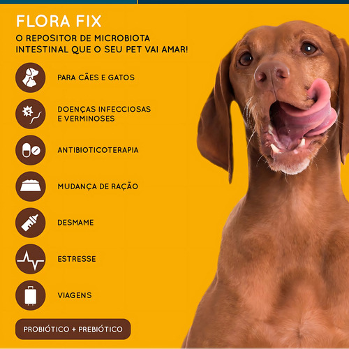 Flora Fix Pet Pasta Probiótico E Prebiótico 15g Cães E Gatos