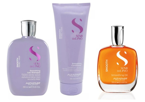 Kit  Alfaparf Shampoo, Acondicionador Y Oleo Smoothing