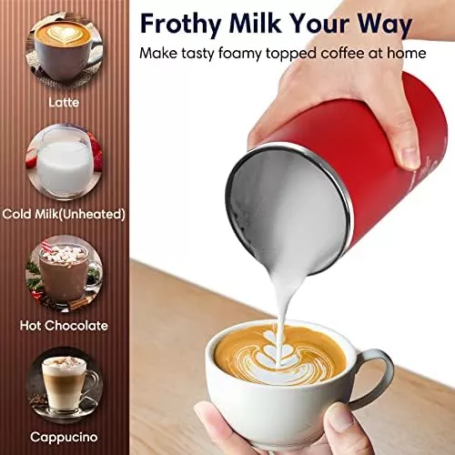 Sincreative Cafetera de una sola porción con espumador de leche, cafetera  de una sola taza para cápsulas K Cup o café molido, cafetera de café con