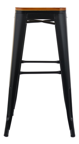 Banqueta Tolix Asiento De Madera Hierro Reforzado X1 Gardenlife