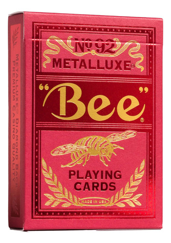 Bee Metalluxe Juego De Cartas - Parte Trasera De Diamante De